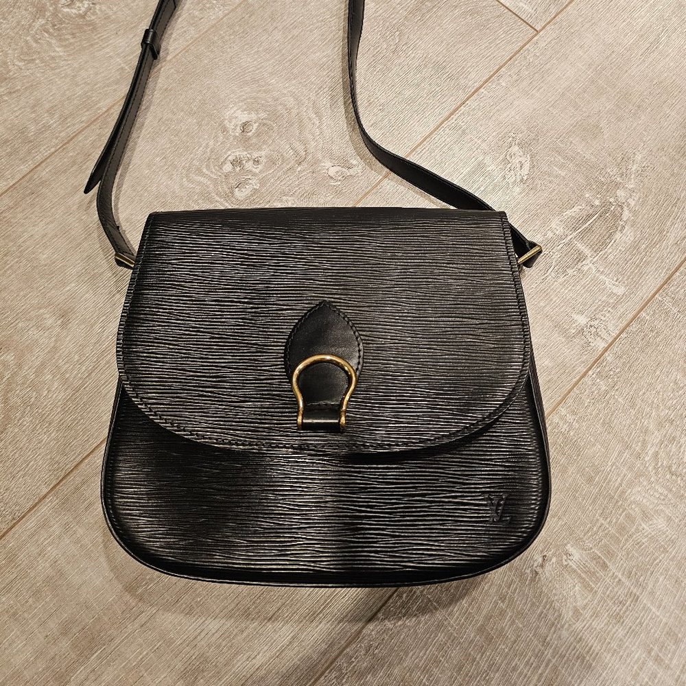 Auth EUC LOUIS VUITTON Saint Cloud M52192 Noir Epi TH0994 Shoulder Bag Leather